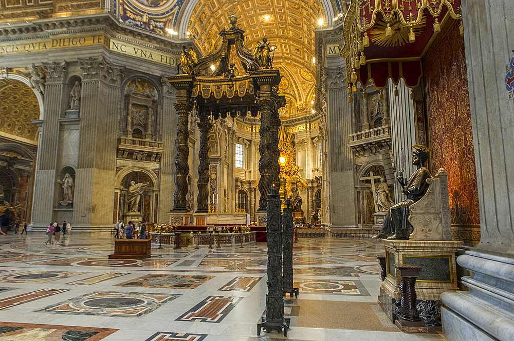 Interior, St. Peter Basilica, Vatican, Rome, Lazio, Italy, Europeo