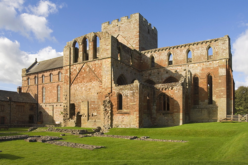 Built with stone taken from Hadrians Wall, Lanercost Abbey, Lanercost, near Brampton, Cumbria, England, United Kingdom, Europe