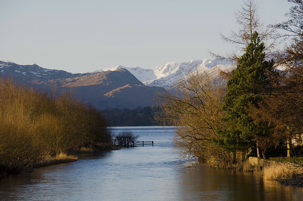 The River Eamont and Lake Ullswater, Pooley Bridge, English Lake District National Park, Cumbria, England, United Kingdom, Europe