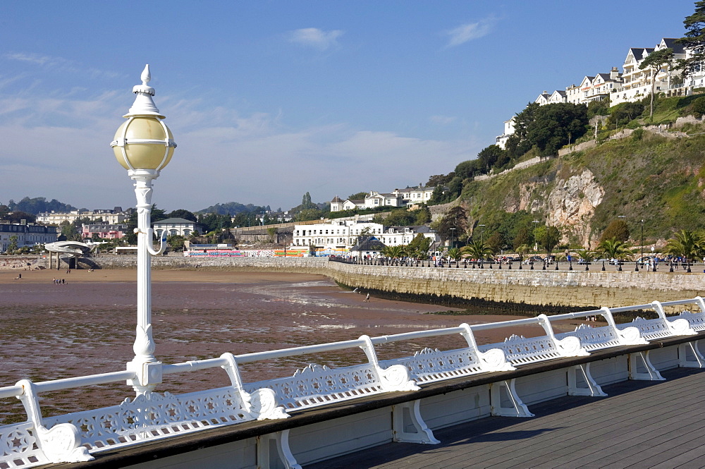 Torquay beach at low tide from the pier, Torquay, Devon, England, United Kingdom, Europe