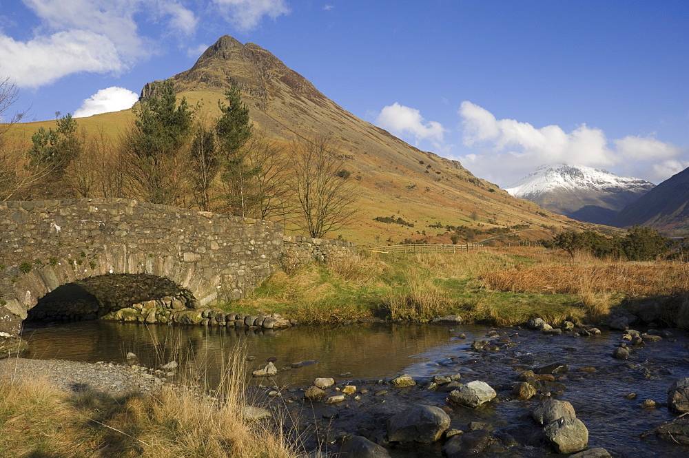 Yewbarrow 2058 ft, from Over Beck Bridge, Wasdale, Lake District National Park, Cumbria, England, United Kingdom, Europe