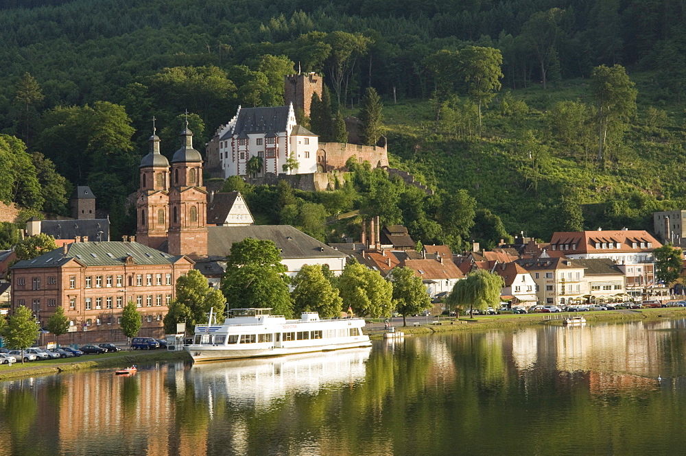 View across the River Main to Miltenberg, Bavaria, Germany, Europe