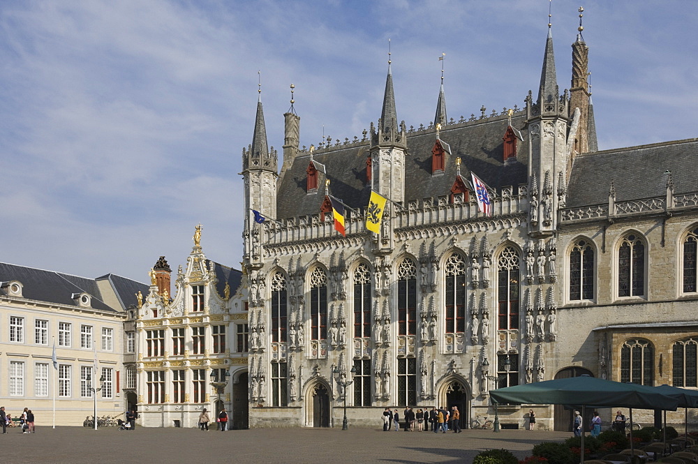 The Stadhuis (Town Hall) in the Burg square, Brugge, UNESCO World Heritage Site, Belgium, Europe