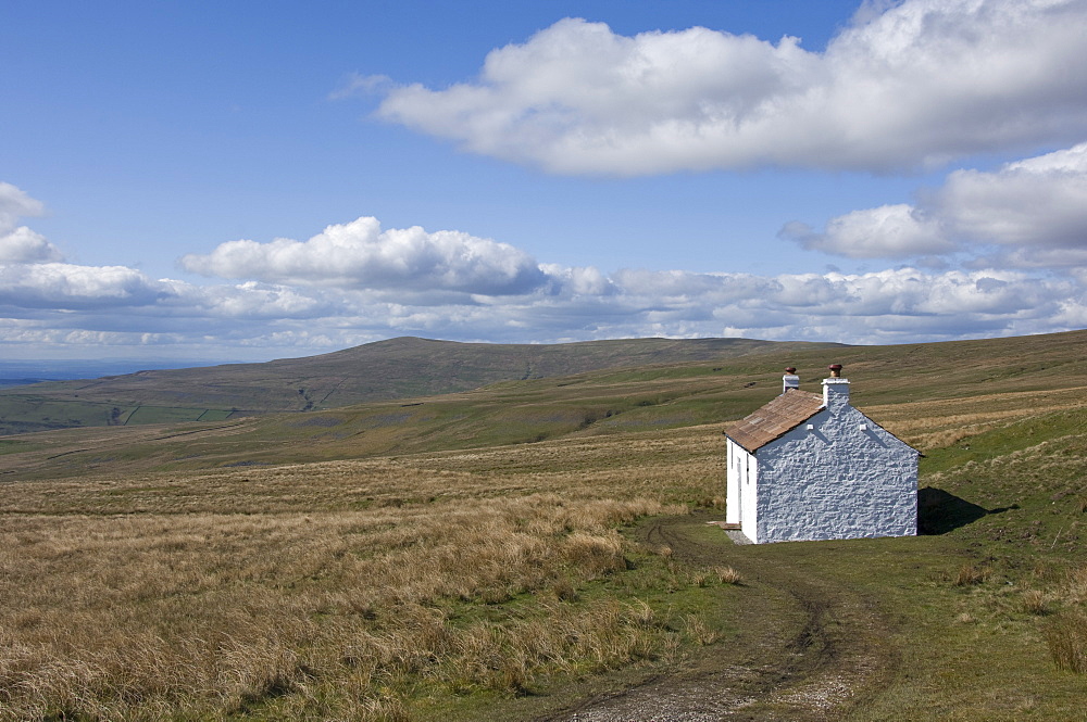 A bothy on the upper slopes of the North Pennines, Cumbria, England, United Kingdom, Europe