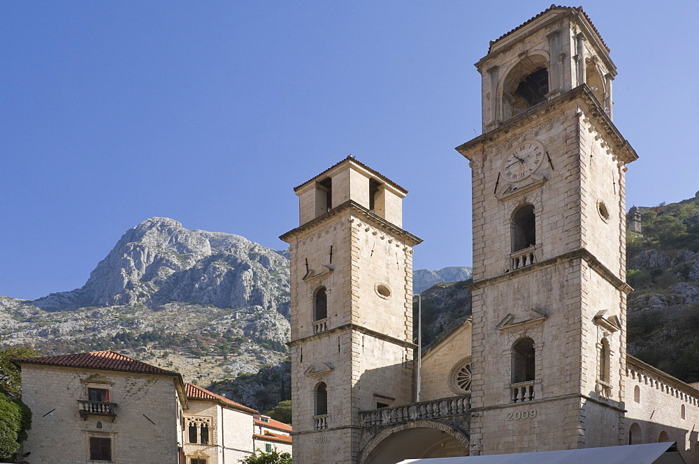 The 12th century St. Triphon' Cathedral, Kotor, UNESCO World Heritage Site, Montenegro, Europe 