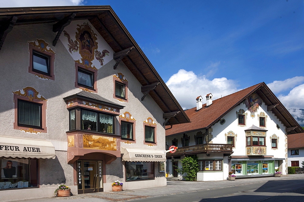 Traditional wall decoration, Nassereith, Ferne Pass, Austria, Europe