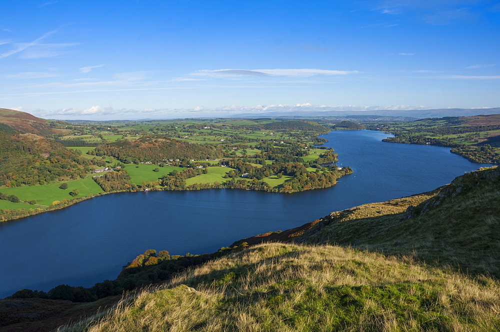 Lake Ullswater from Hallin Fell, Lake District National Park, Cumbria, England, United Kingdom, Europe