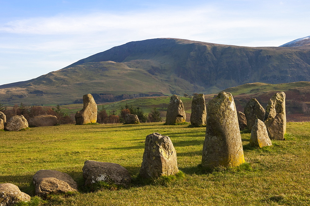 Castlerigg Stone Circle, a 40 stone circle from 3200 BC, Keswick, Lake District National Park, Cumbria, England, United Kingdom, Europe