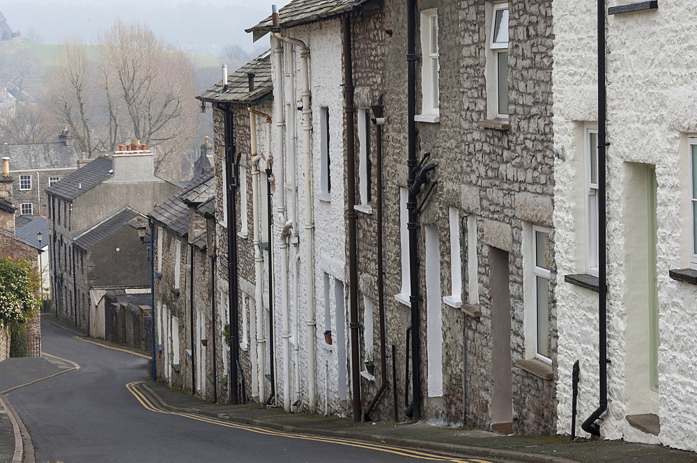 Original cottages in Captain French Lane, old Kendal, South Lakeland, {Westmorland}, Cumbria, England, United Kingdom, Europe