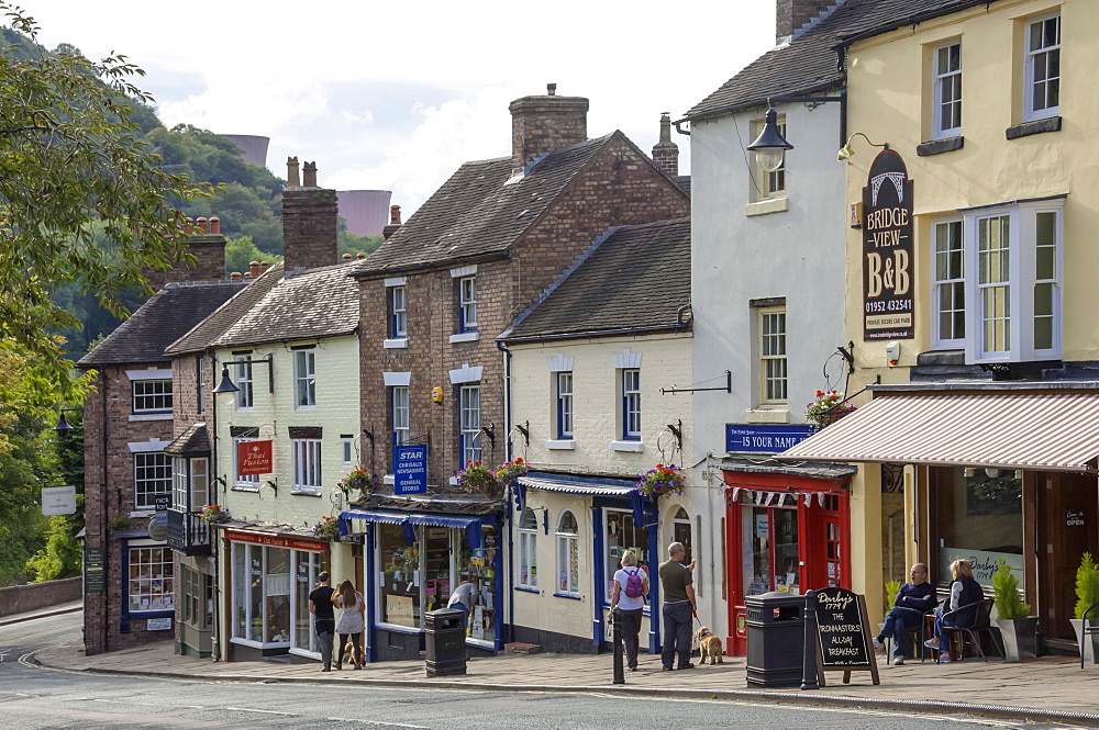 Shops on the Hill at Ironbridge, Shropshire, England, United Kingdom, Europe