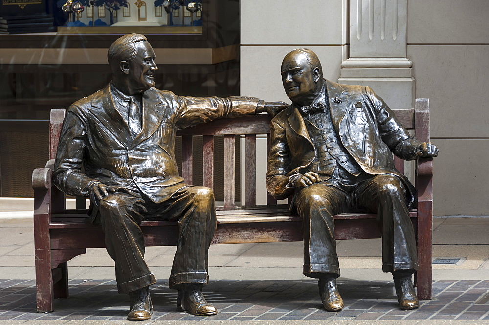 Sir Winston Churchill and President Eisenhower in Mayfair, London, England, United Kingdom, Europe