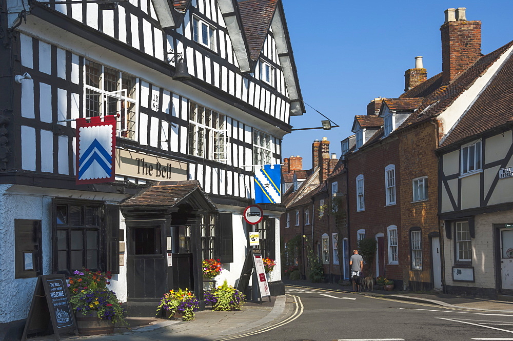 Half timbered historic Inn on Church Street, Tewkesbury, Gloucestershire, England, United Kingdom, Europe