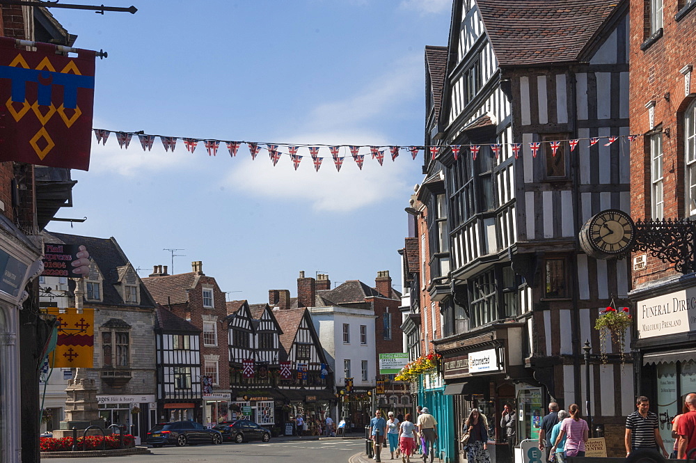 Junction of High Street and Church Street, Tewkesbury, Gloucestershire, England, United Kingdom, Europe