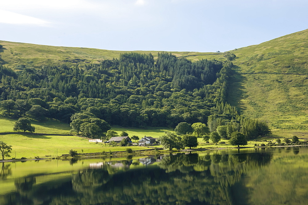 Lakeland Farm by Wastwater, early morning, Wasdale, Lake District National Park, Cumbria, England, United Kingdom, Europe