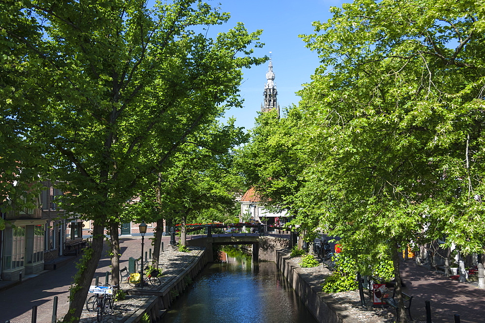 Canal scene in Edam, Holland, Europe