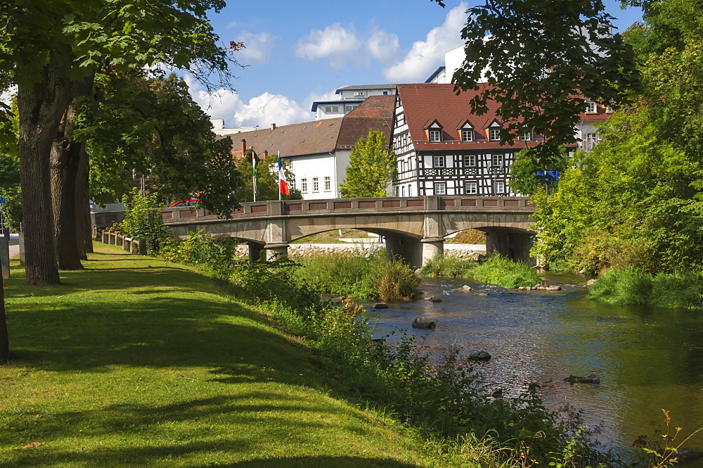 Donau Bridge, crossing the River Danube, Donauschingen (Donaueschingen), Black Forest, Baden-Wurttemberg, Germany, Europe