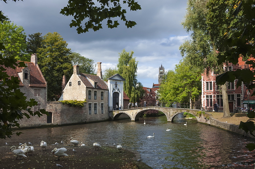 Bridge and Gateway to Begijnhof, Bruges, UNESCO World Heritage Site, Belgium, Europe