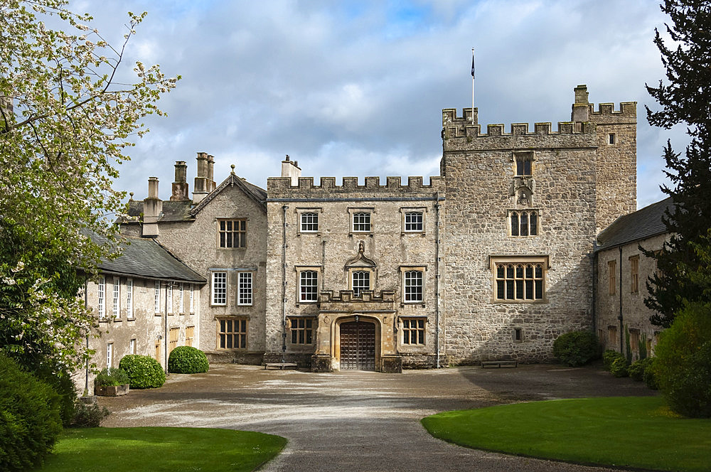 Sizergh Castle Courtyard, near Kendal, Cumbria, England, United Kingdom, Europe