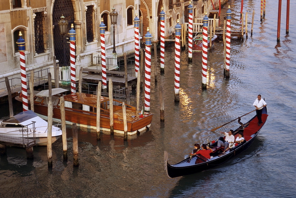 Gondola on the Grand Canal, Venice, Veneto, Italy, Europe