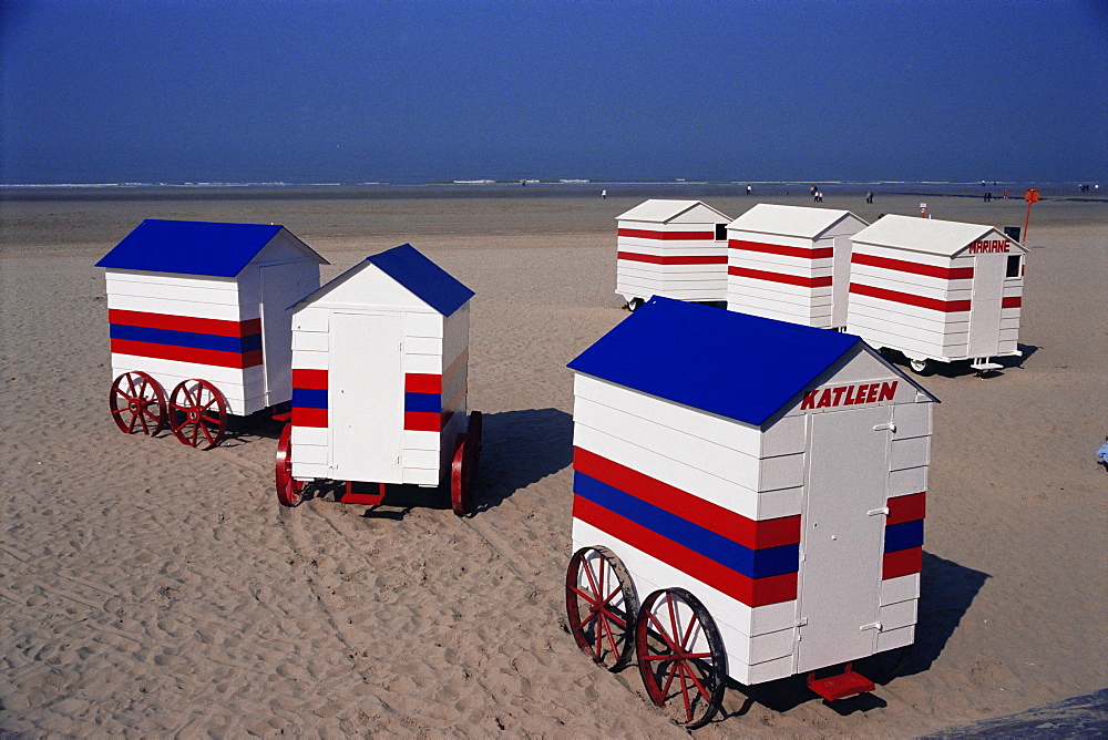 Beach huts, Blankenberge, Belgium, Europe