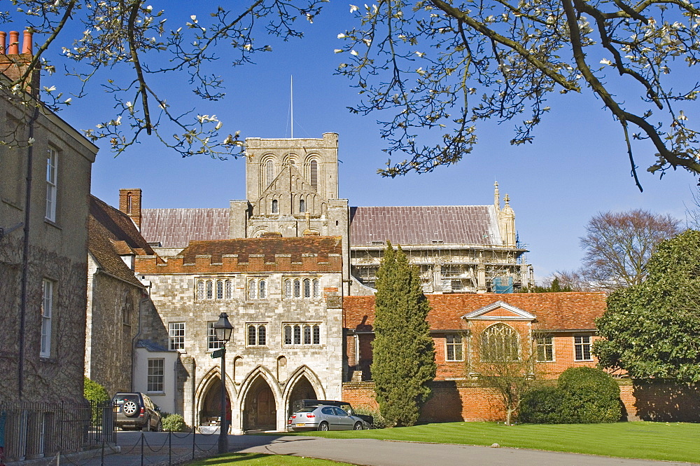 Winchester Cathedral and precinct, Winchester, Hampshire, England, United Kingdom, Europe