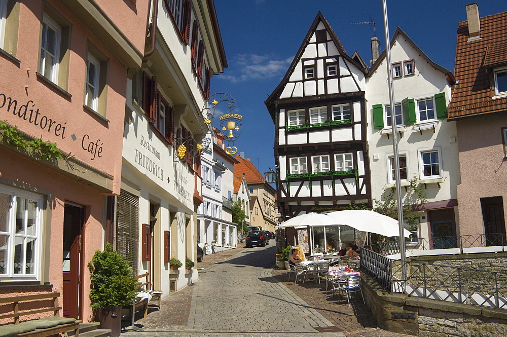 On the River Neckar, Bad Wymphen (Bad Wimpfen), Baden-Wurttemberg, Germany, Europe