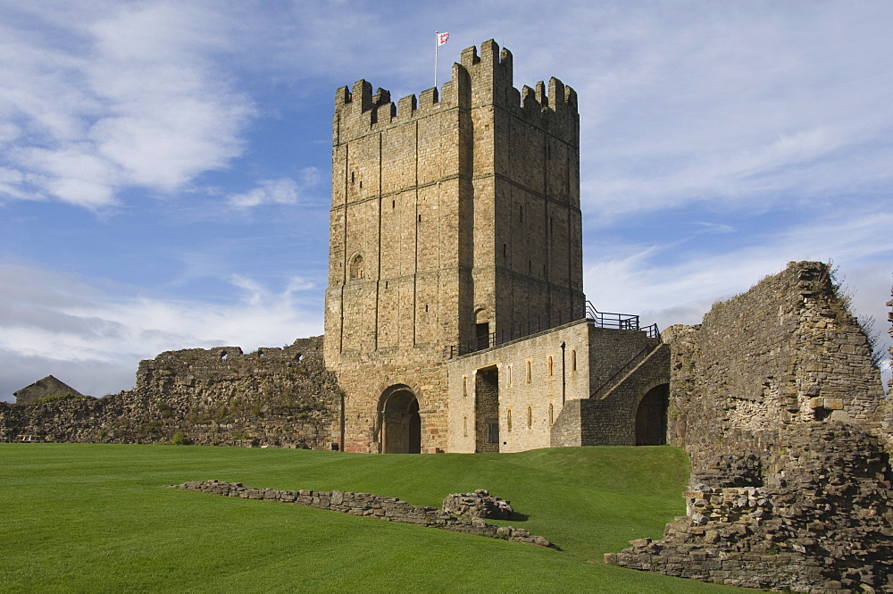 Richmond Castle dating from the 11th century, North Yorkshire, England, United Kingdom, Europe