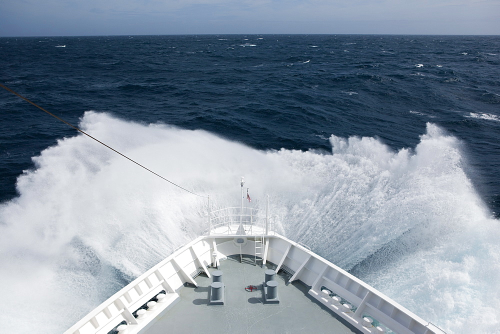 Cruise ship in high seas, Drake Passage, Antarctica, Polar Regions