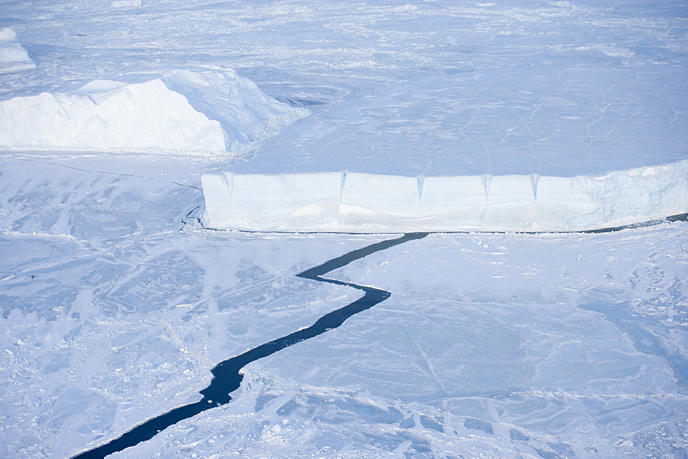 Pack ice and iceberg, Antarctic Peninsula, Weddell Sea, Antarctica, Polar Regions