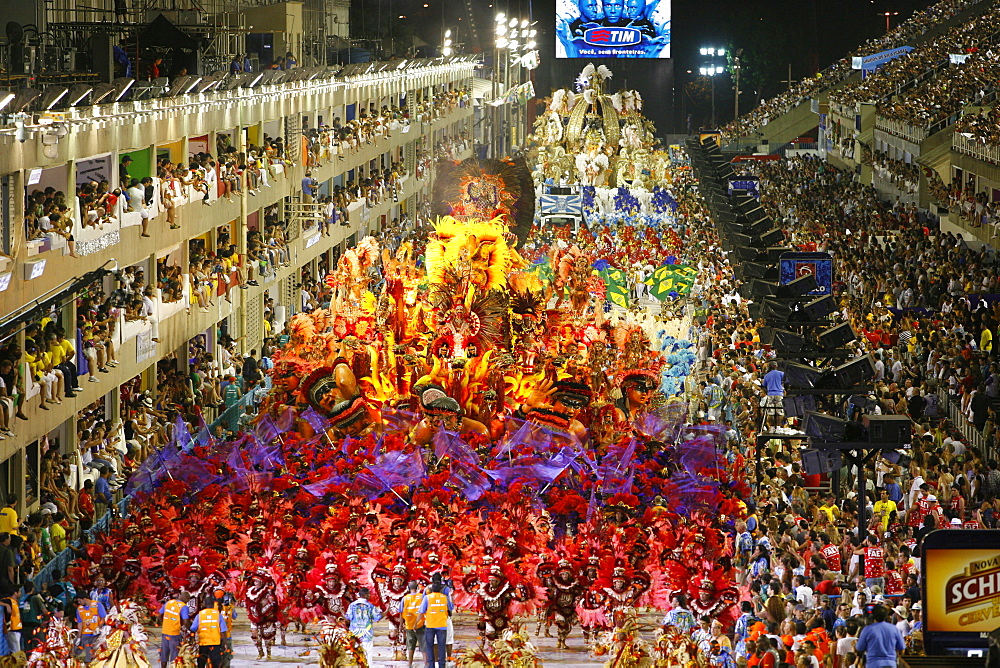 Carnival parade at the Sambodrome, Rio de Janeiro, Brazil, South America