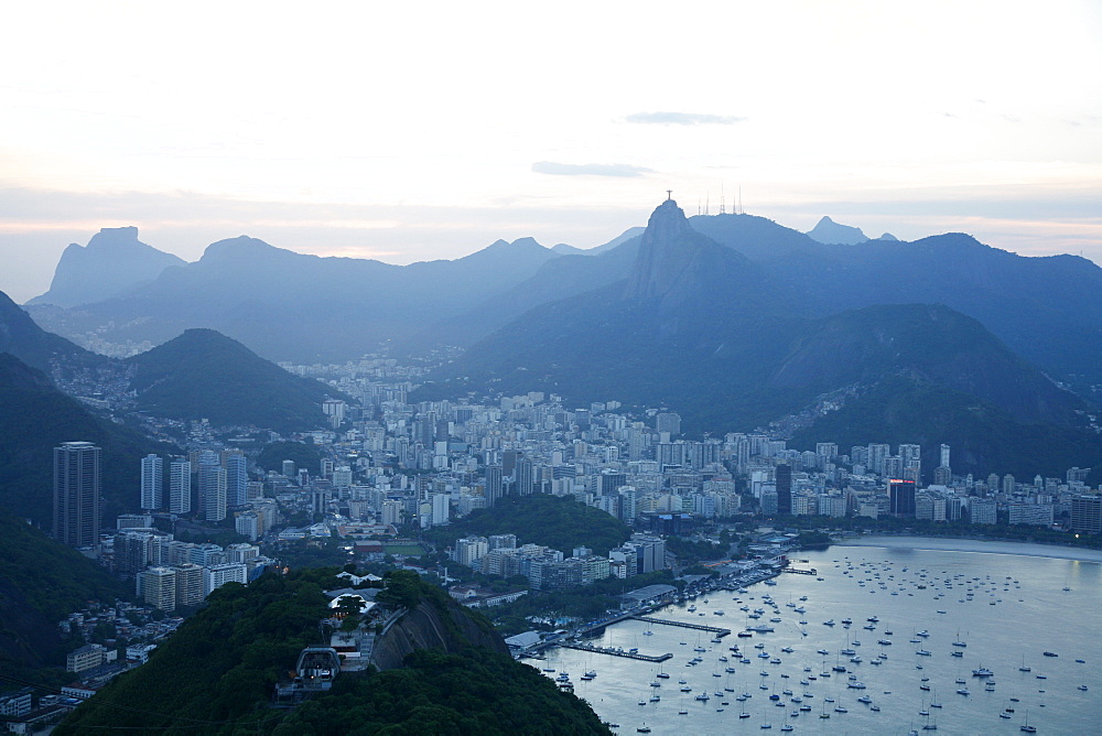 View over Rio de Janeiro seen from the top of the Sugar Loaf Mountain, Rio de Janeiro, Brazil, South America 