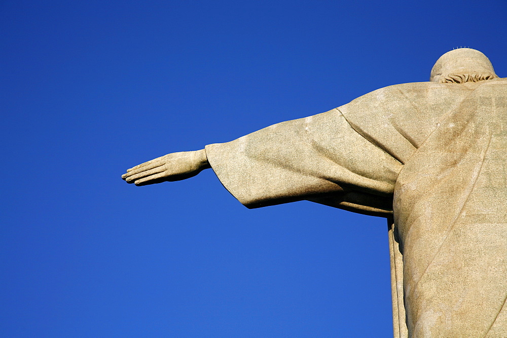 The statue of Christ the Redeemer on top of the Corcovado mountain, Rio de Janeiro, Brazil, South America 