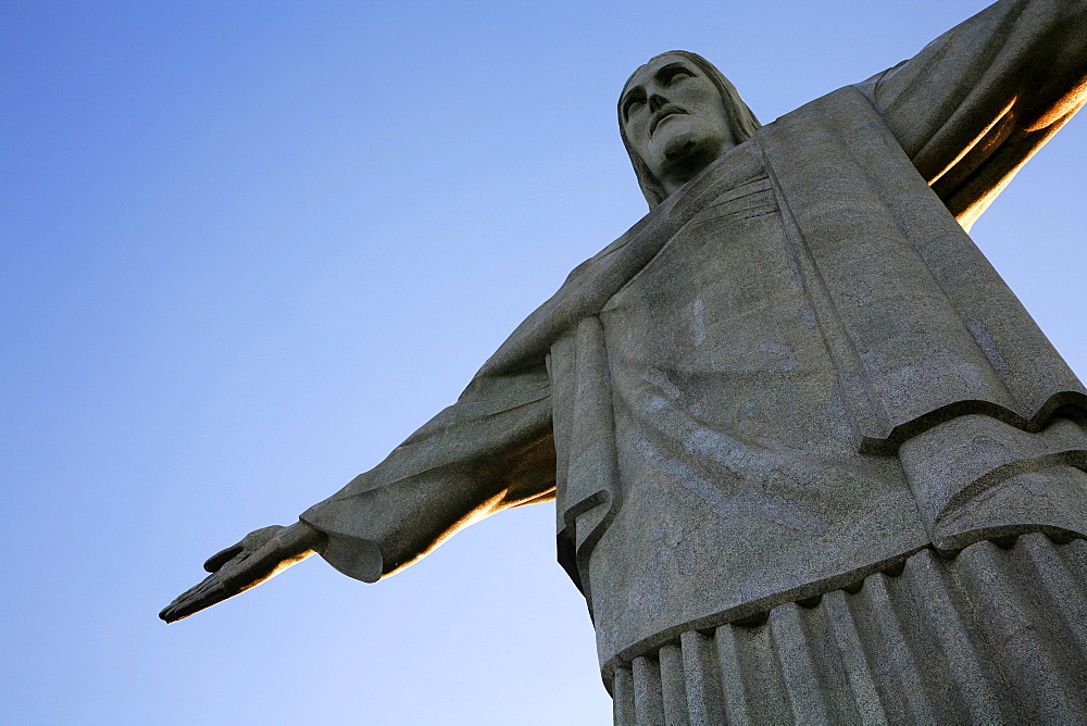 The statue of Christ the Redeemer on top of the Corcovado mountain, Rio de Janeiro, Brazil, South America