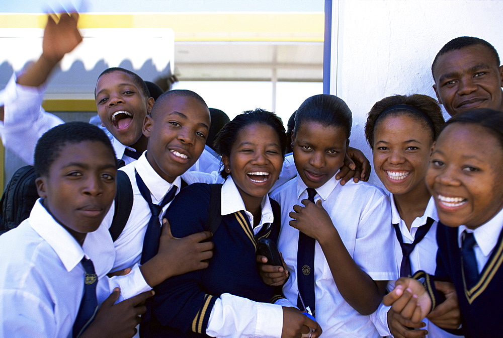 A group of teenagers, Cape Town, South Africa, Africa