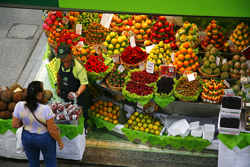 Fruit stall, Mercado Municipal, Sao Paulo, Brazil, South America