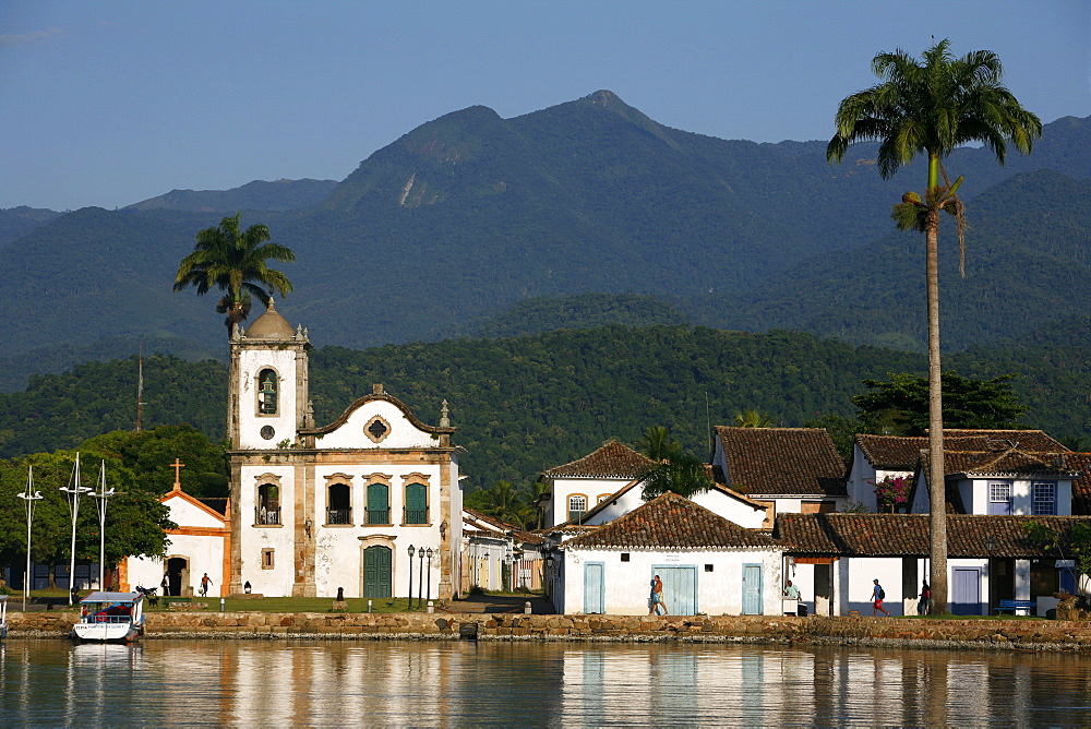 View over Santa Rita church, Paraty (Parati), Rio de Janeiro State, Brazil, South America 