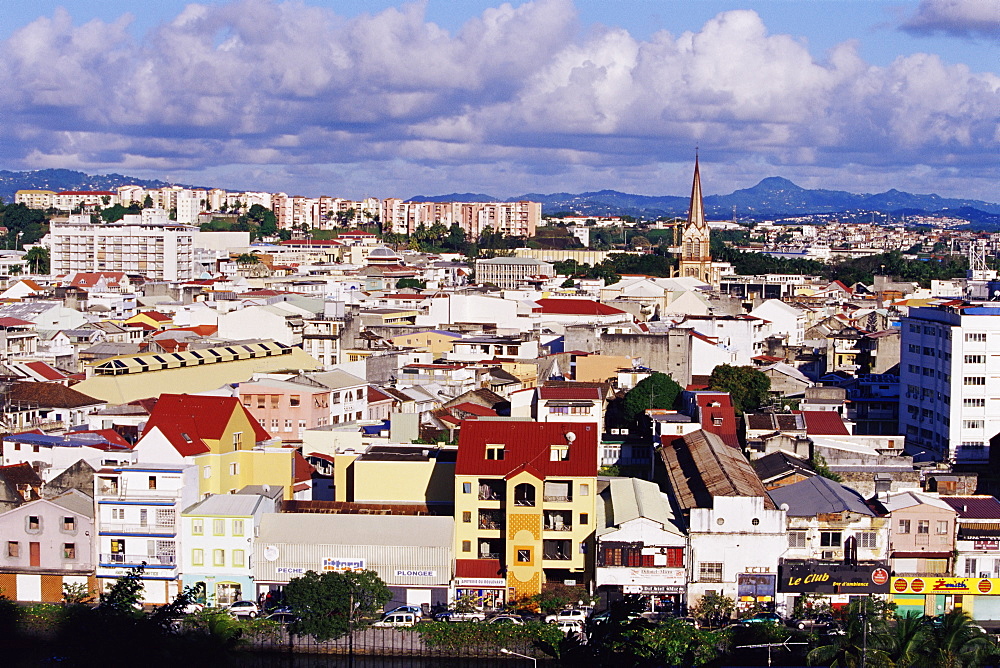 Skyline of Fort de France, island of Martinique, Lesser Antilles, French West Indies, Caribbean, Central America