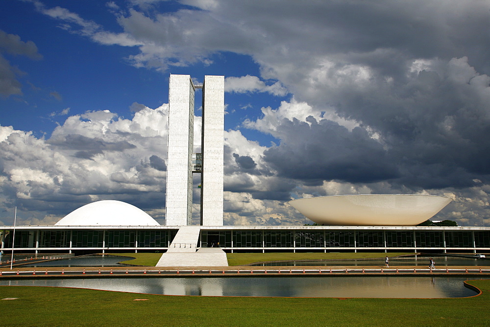 Congresso Nacional (National Congress) designed by Oscar Niemeyer, Brasilia, UNESCO World Heritage Site, Brazil, South America