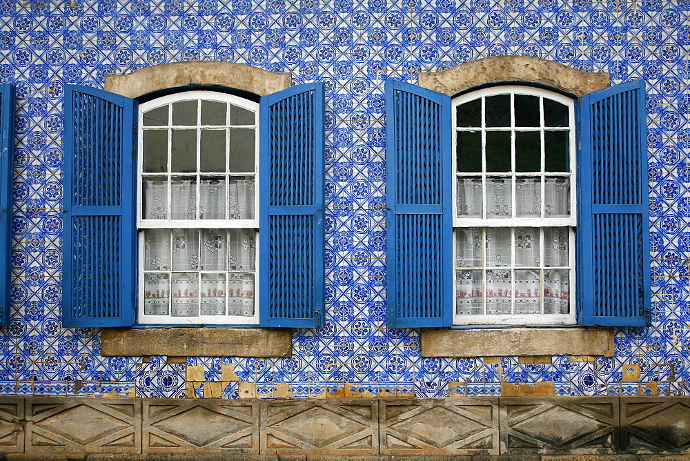 House covered with azulejos (tiles), Ouro Preto, UNESCO World Heritage Site, Minas Gerais, Brazil, South America 