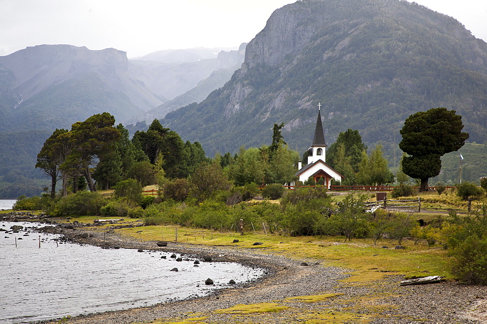 Landscape at Lago Paimun, Lanin National Park, Patagonia, Argentina, South America 