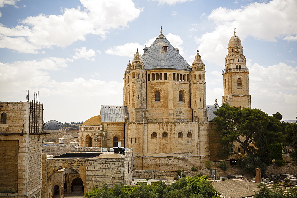 The Dormition Church on Mount Zion, Jerusalem, Israel, Middle East 