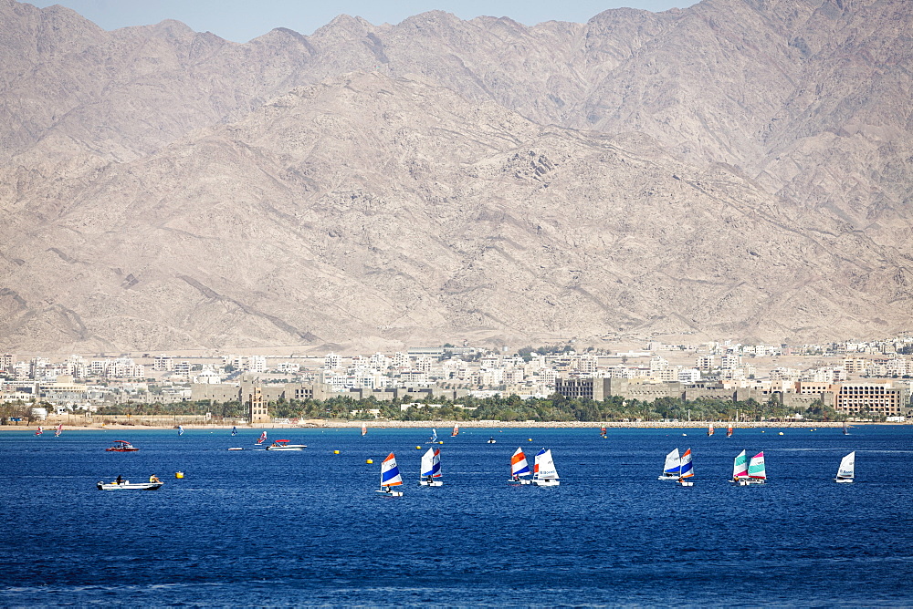 Wind surfing, Eilat, Israel, Middle East