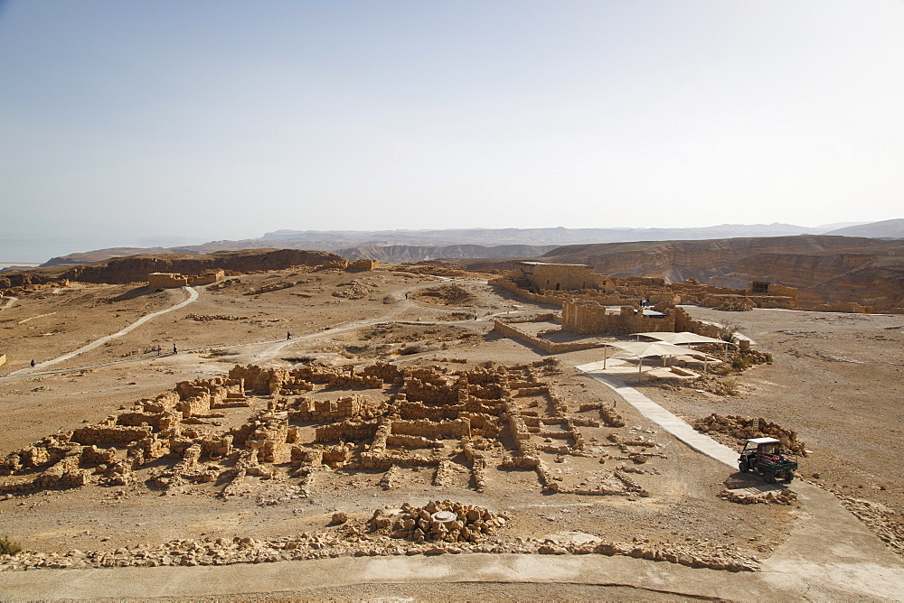 Masada fortress, UNESCO World Heritage Site, on the edge of the Judean Desert, Israel, Middle East 