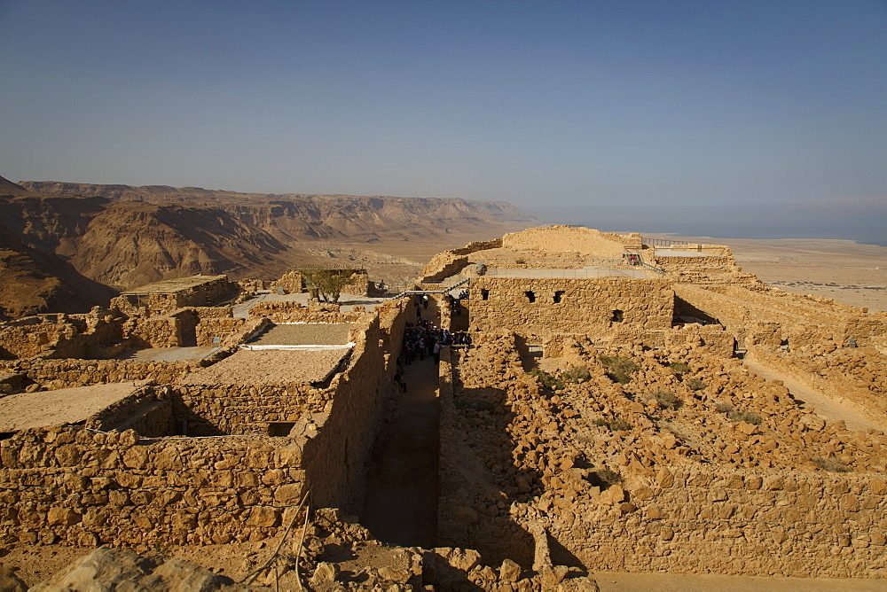 Masada fortress, UNESCO World Heritage Site, on the edge of the Judean Desert, Israel, Middle East 