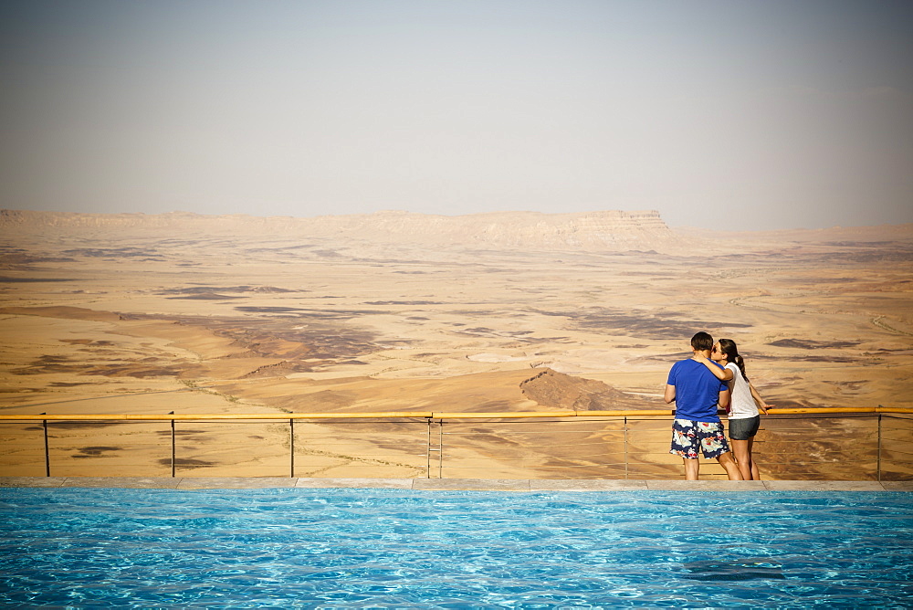 View over the Ramon crater seen from Beresheet hotel, Mitzpe Ramon, Negev region, Israel, Middle East