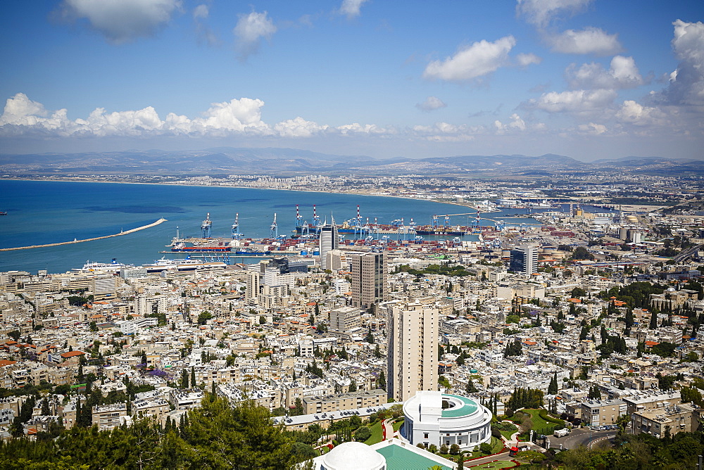 View over the city and port, Haifa, Israel, Middle East 