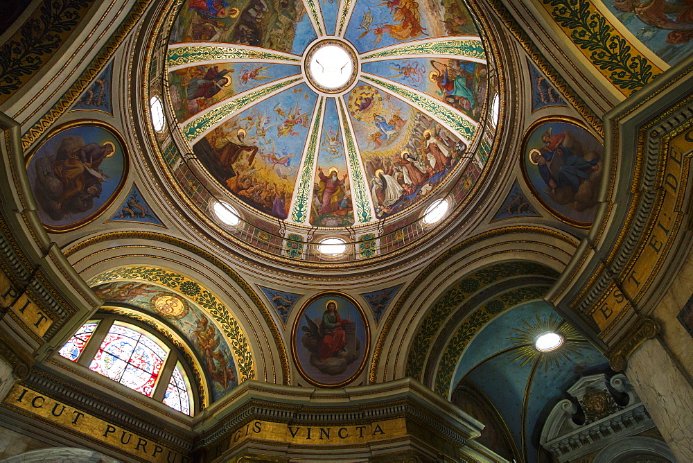 Ceiling in the Church of the Carmelite Stella Maris Monastery on Mount Carmel, Haifa, Israel, Middle East 