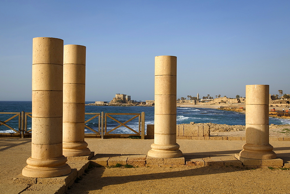 Herods Palace ruins, Caesarea, Israel, Middle East 