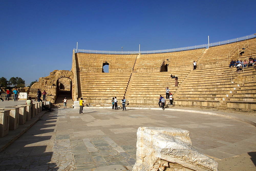 The Roman amphitheatre, Caesarea, Israel, Middle East 