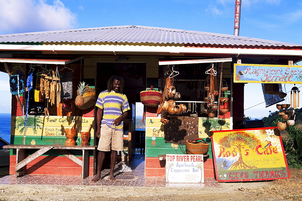 Colourful souvenir shop, Speyside, Tobago, West Indies, Caribbean, Central America